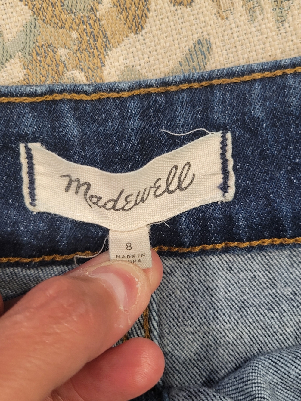 Madewell Dark Blue Button-Front Denim A-Line Skirt - Picture 2 of 6